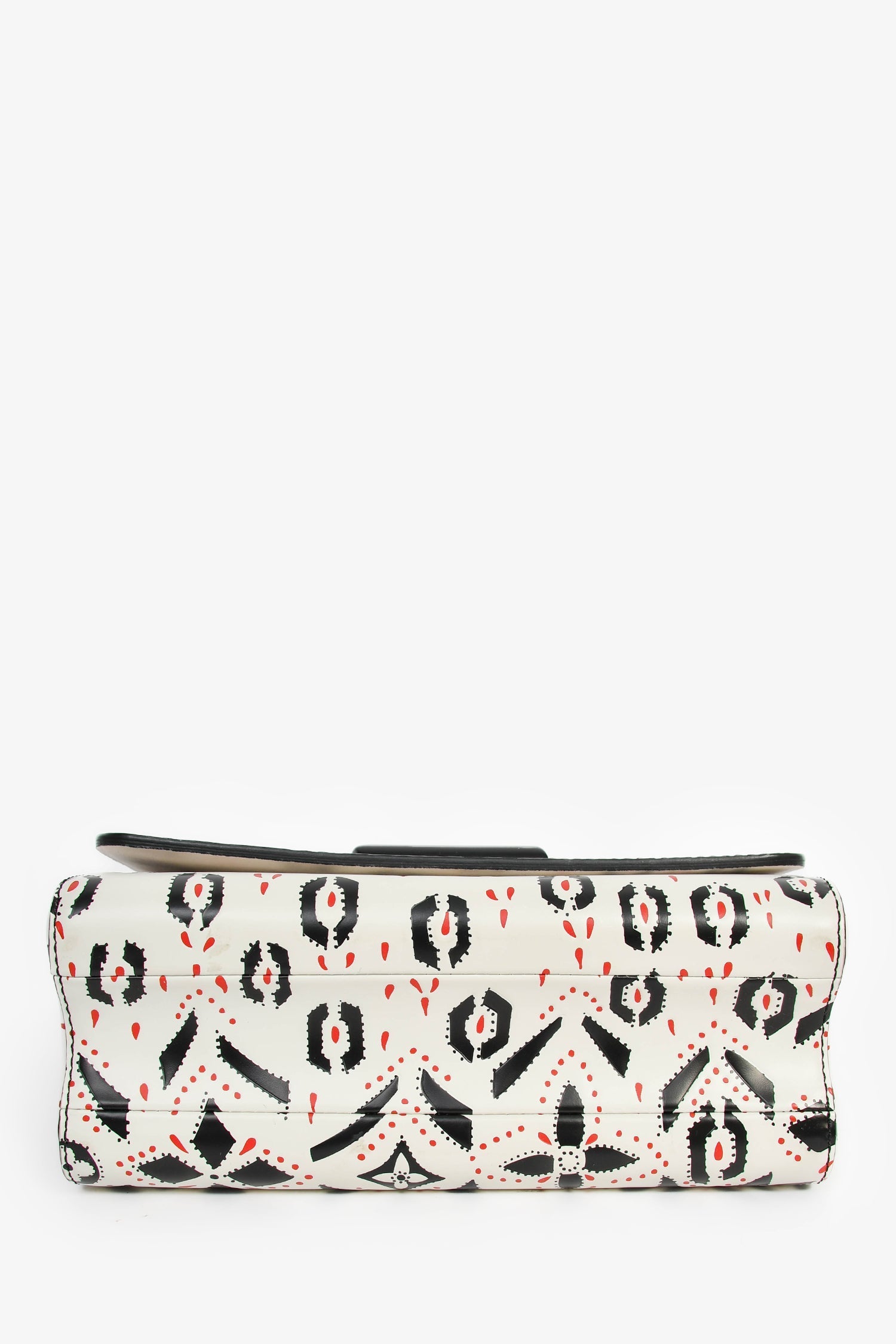 Louis Vuitton 2015 White/Black Graphic Printed Leather Twist MM Chain Bag