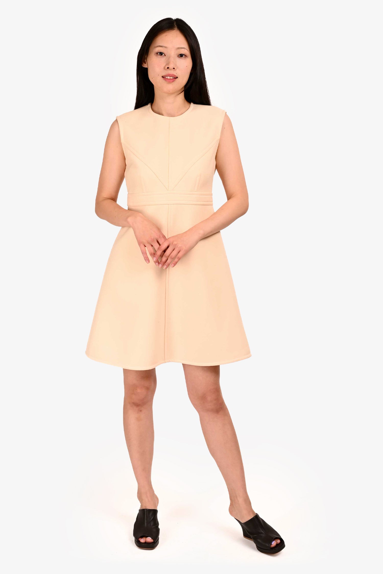 Louis Vuitton Cream Midi Dress Size 40