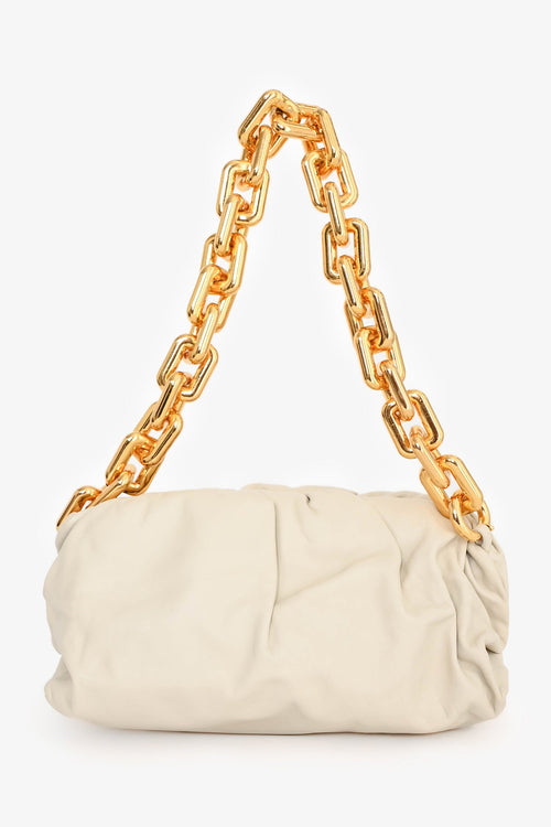 Bottega Veneta White Leather The Chain Pouch Bag