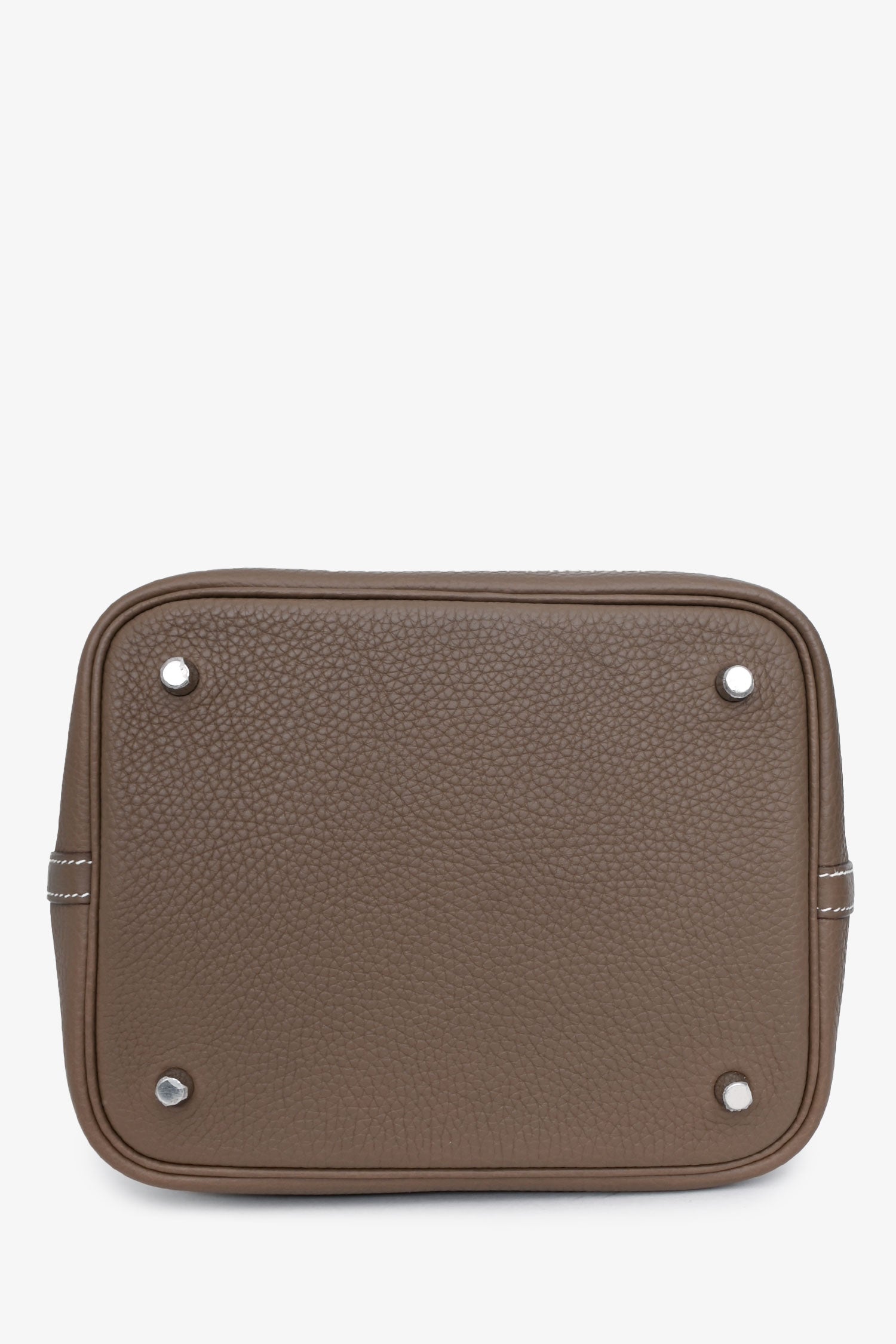 Hermès 2017 Etoupe Clemence Leather Picotin Lock 22 Silver Hardware