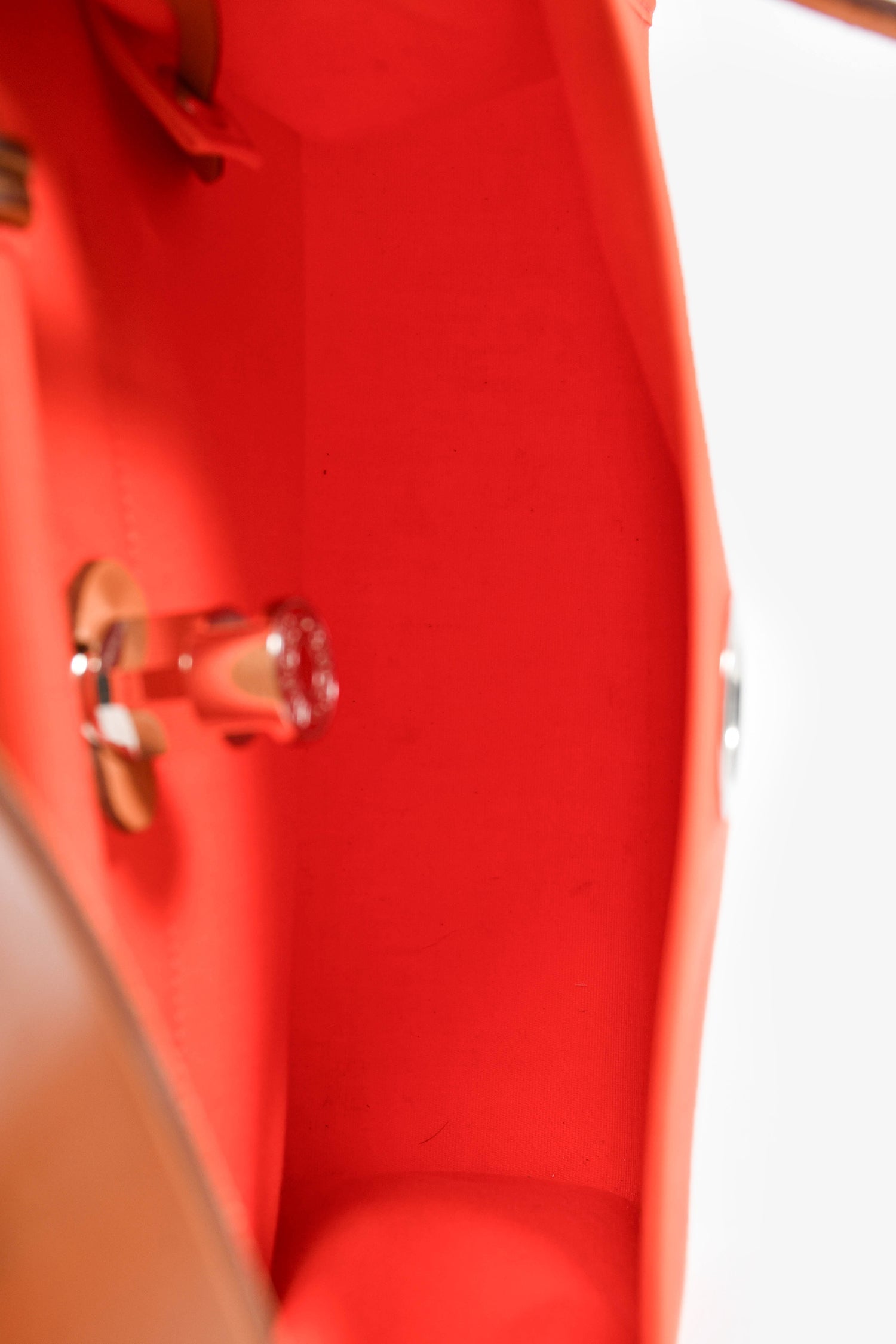 Hermès 2016 Orange Canvas/Tan Leather Herbag 31