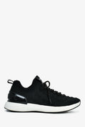 Pre-Loved Chanel™ Black Knit Logo Sneakers Size 36