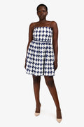 Pre-Loved Chanel™ Blue/White Metallic Knit Tweed Mini Dress Size 36