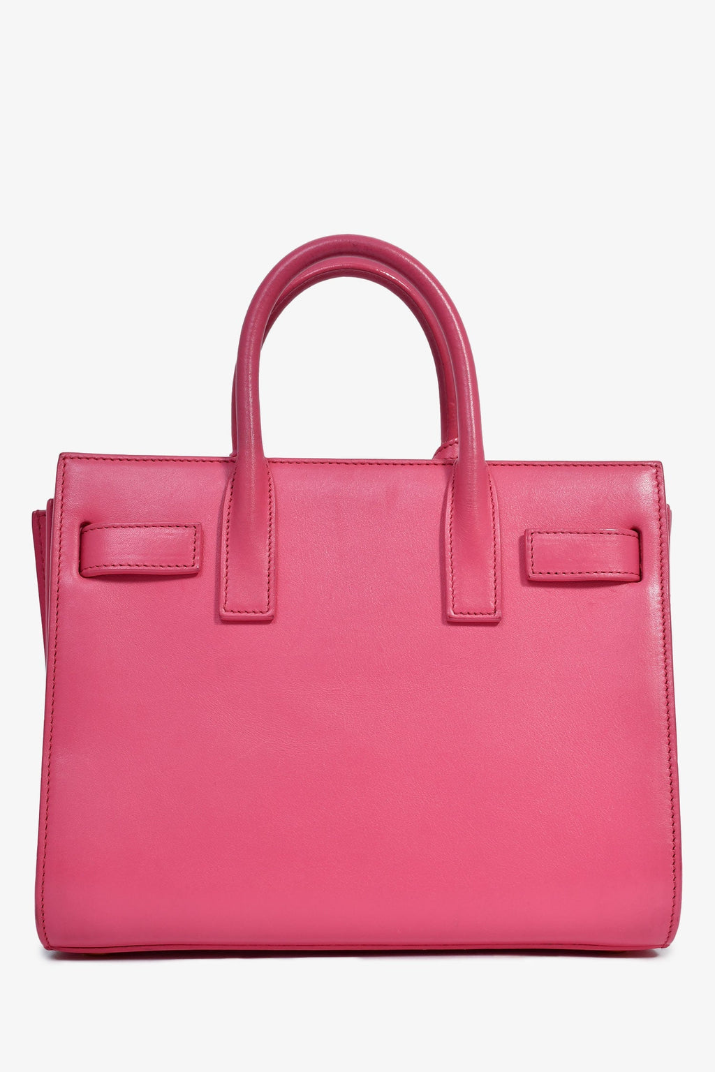 Saint Laurent Pink Leather Nano Sac de Jour Top Handle with Strap
