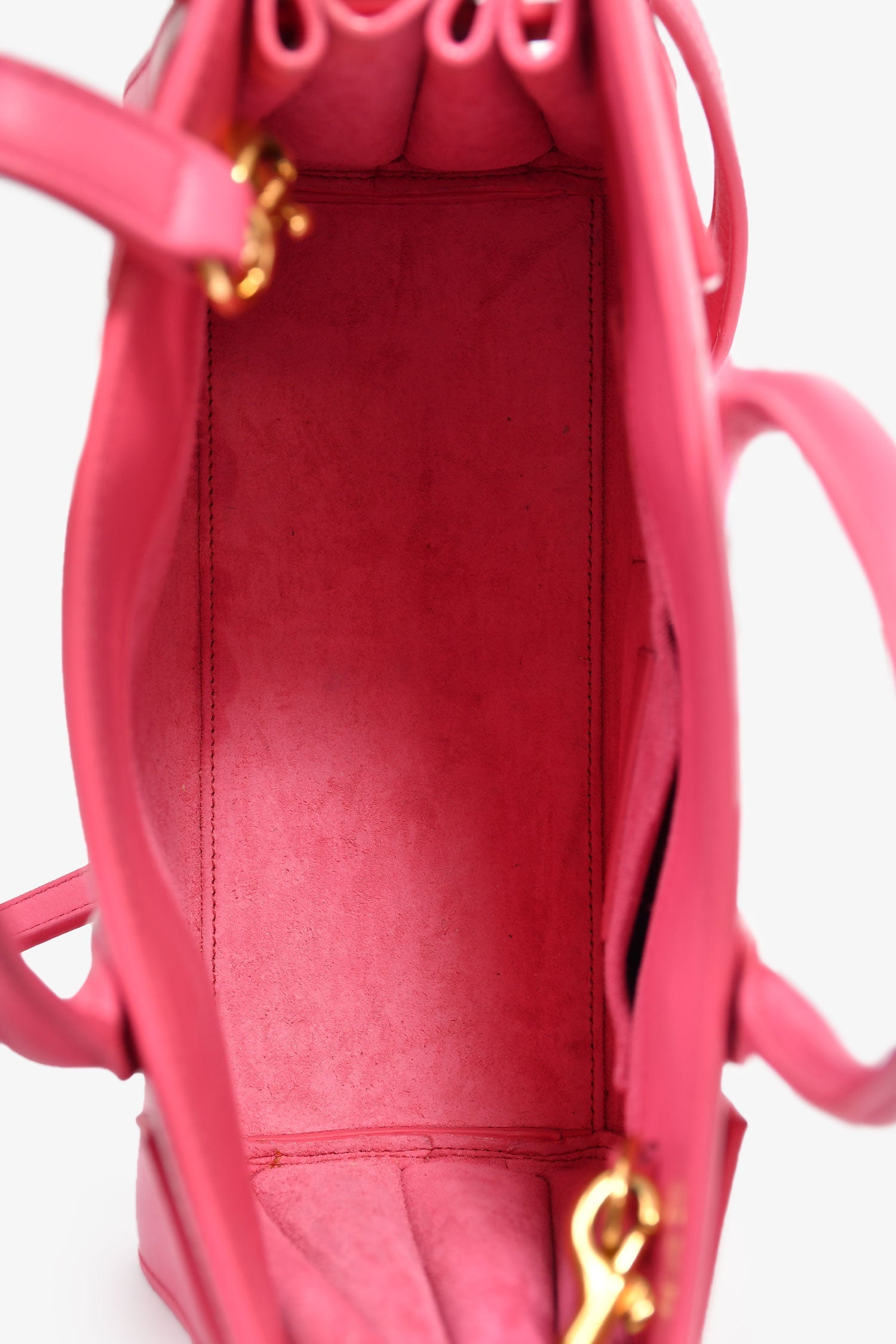 Saint Laurent Pink Leather Nano Sac de Jour Top Handle with Strap