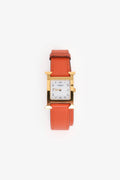 Hermès Orange Leather Heure H Double Tour Watch