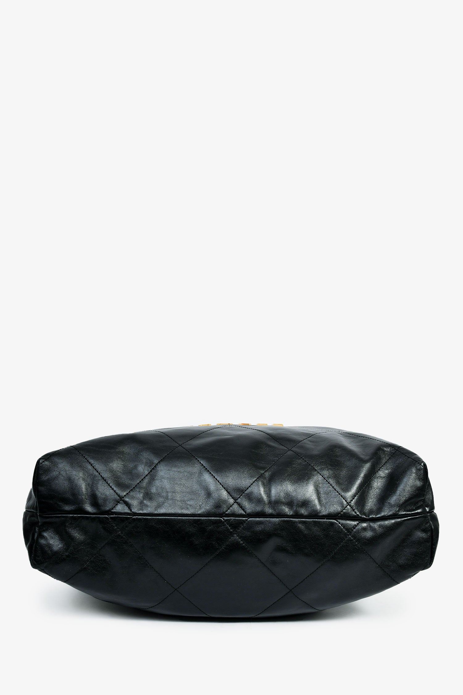 Pre-Loved Chanel™ 2022+ Black Leather Large 22 Hobo Shoulder Bag with Pouch