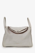 Hermès 2013 Light Grey Clemence Leather Lindy 30