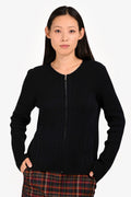 Hermès Navy Cotton Knit Zip Up Sweater Size 36