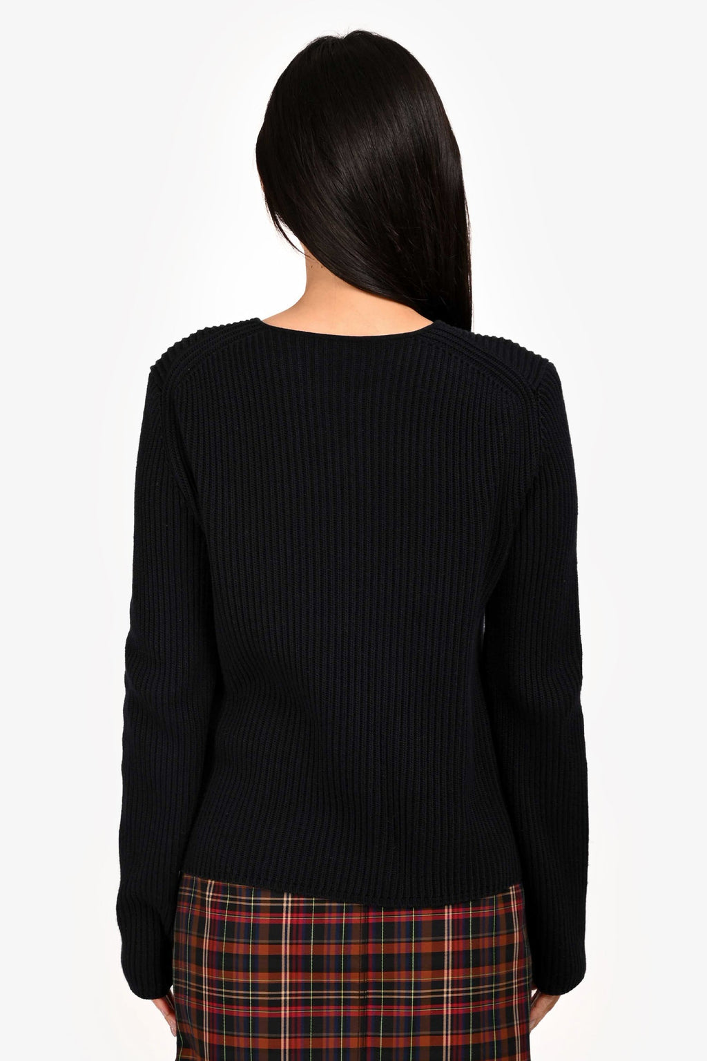 Hermès Navy Cotton Knit Zip Up Sweater Size 36