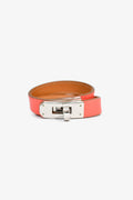 Hermès Coral Leather Double Tour Bracelet