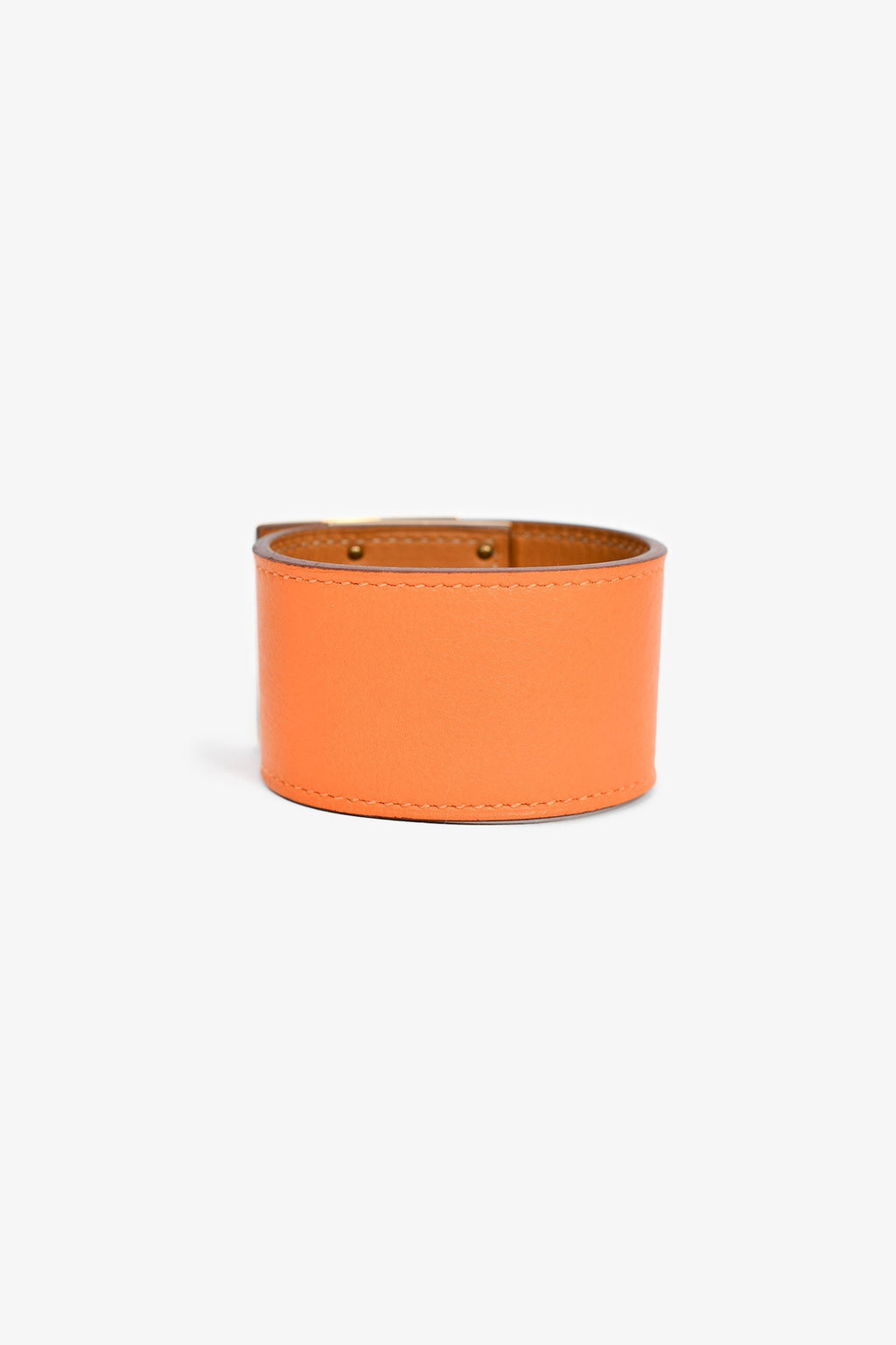 Hermès Orange Leather 'Kelly Dog' Bracelet