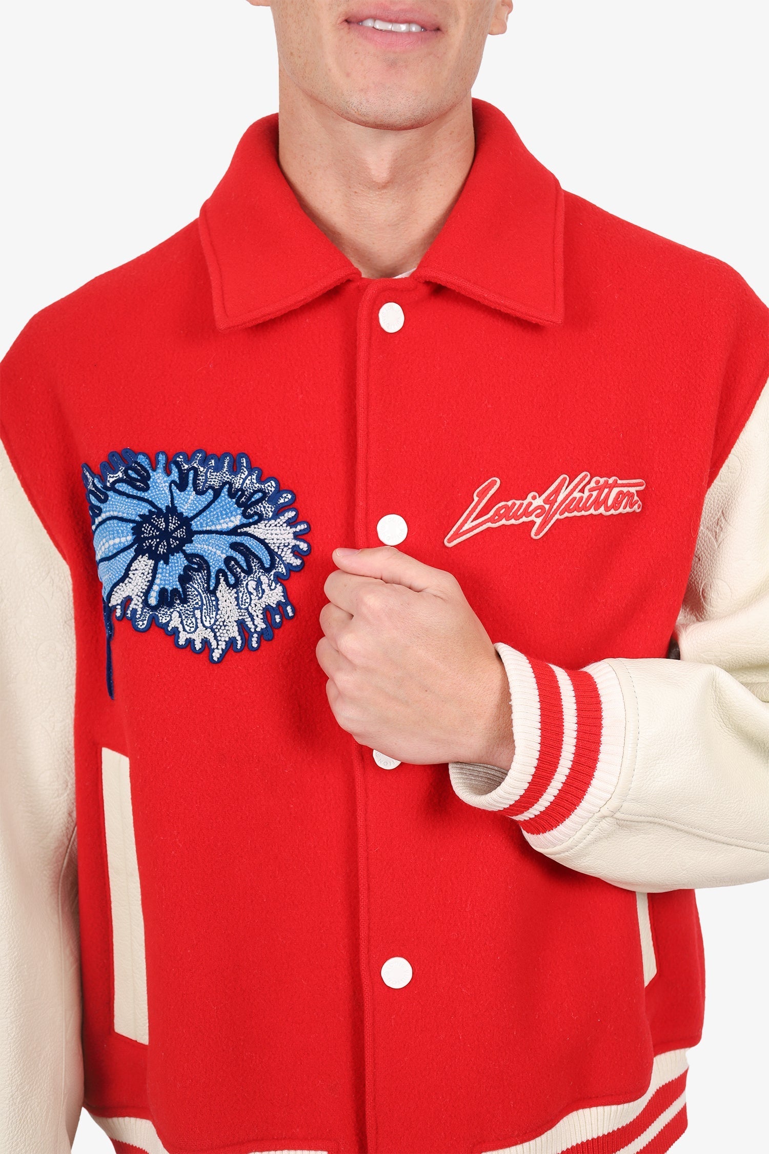 Louis Vuitton x Yayoi Kusama Psychedelic Flower Embroidered Varsity Jacket Size 54