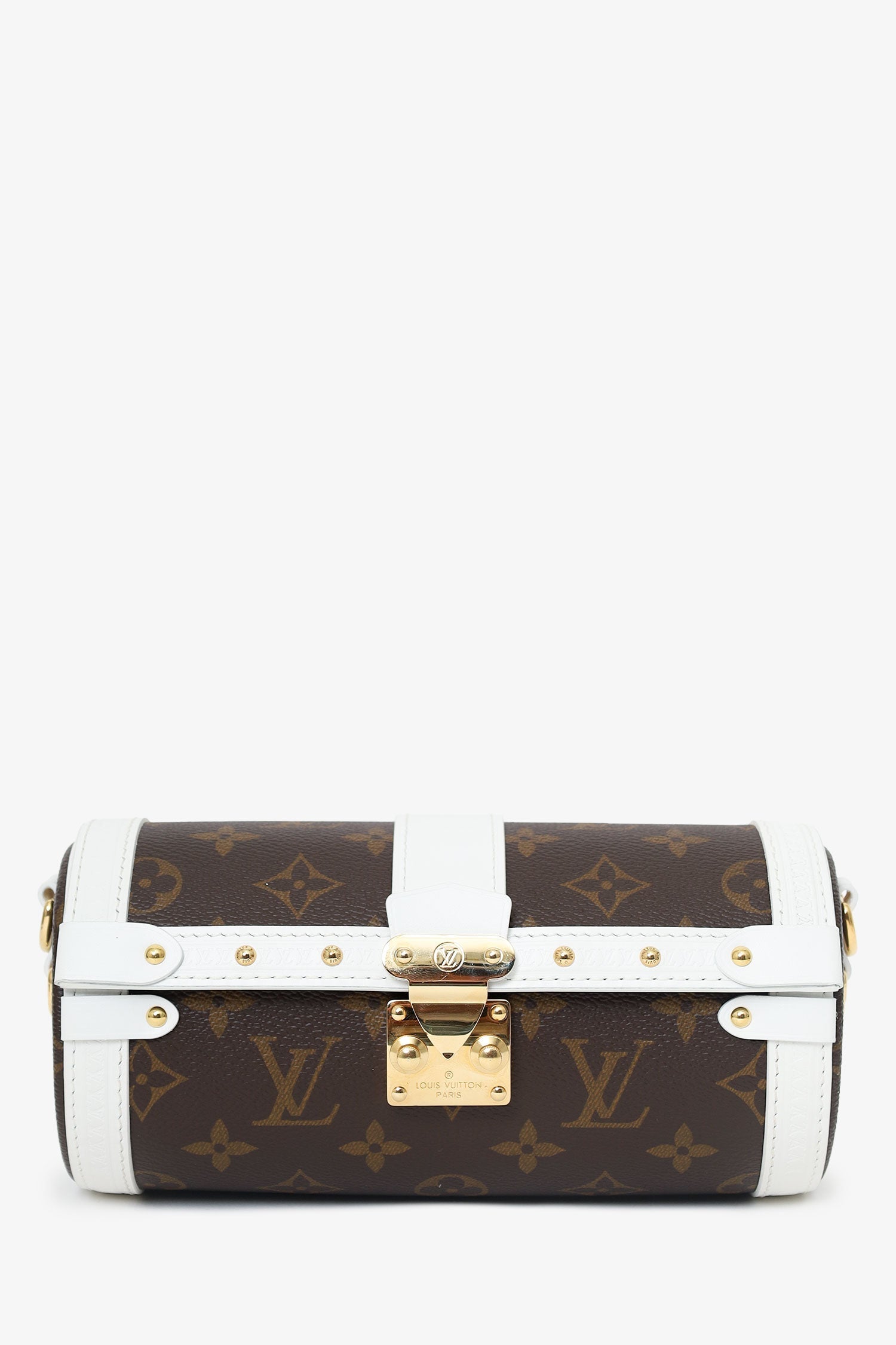 Louis Vuitton White/Brown Monogram Papillon Trunk With Pouch