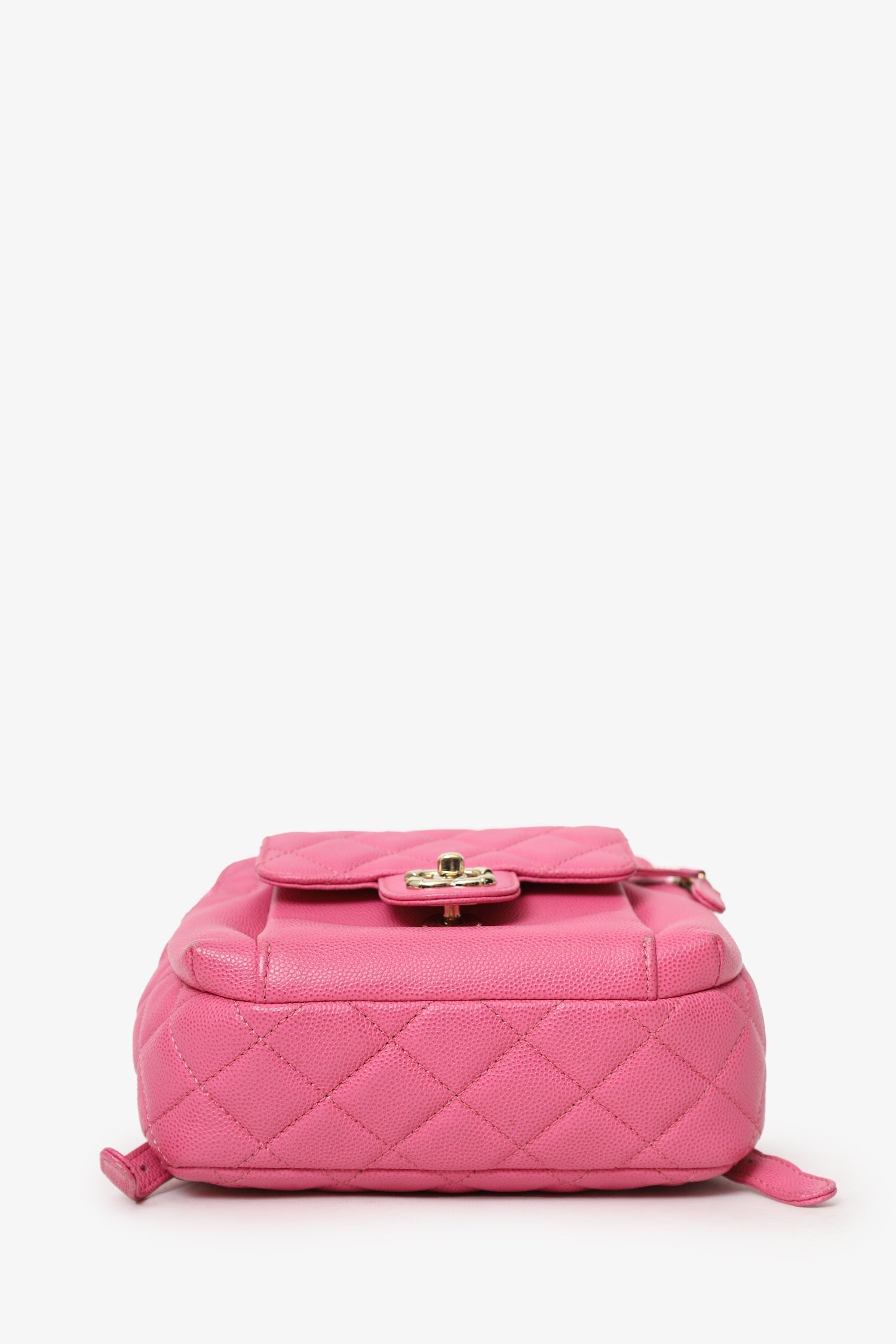 Pre-Loved Chanel™ 2019 Hot Pink Caviar Leather Mini Chain Backpack