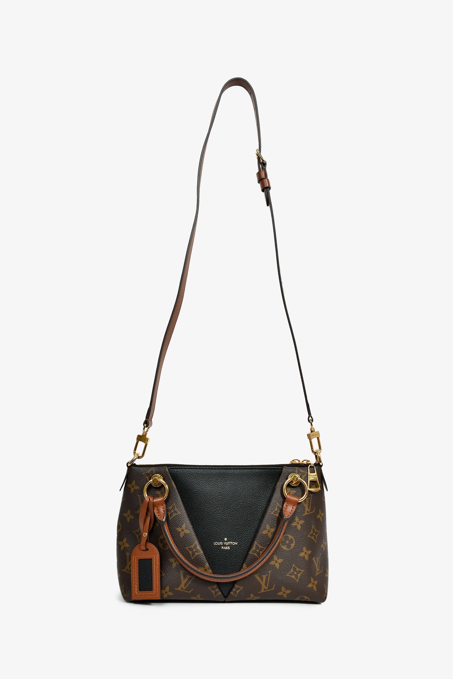 Louis Vuitton 2020 Monogram/Black 'V' Tote BB with Strap