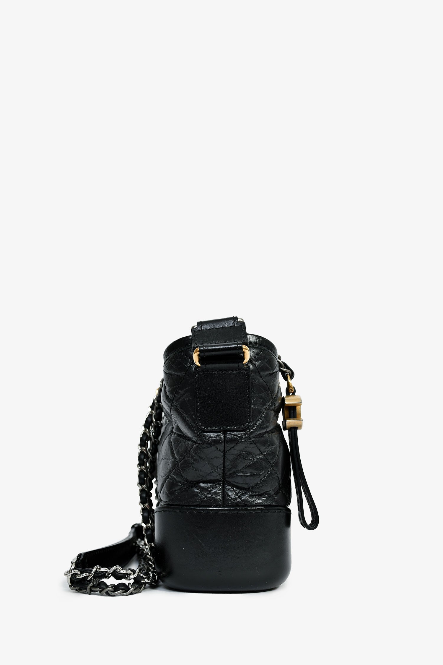 Pre-Loved Chanel™ 2018 Black Lambskin Leather Small Gabrielle Bag