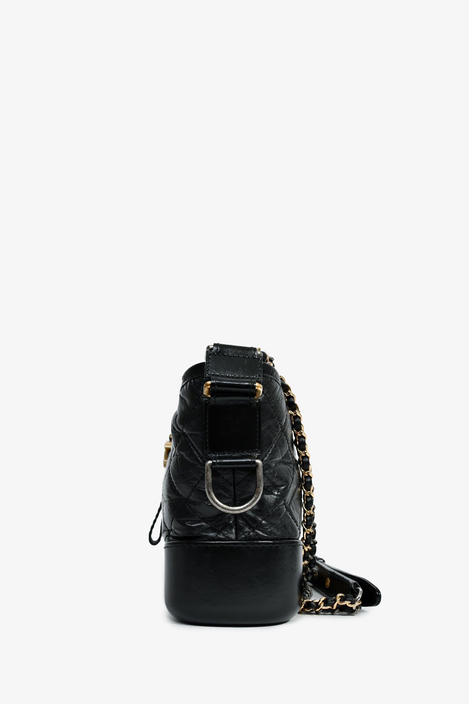 Pre-Loved Chanel™ 2018 Black Lambskin Leather Small Gabrielle Bag