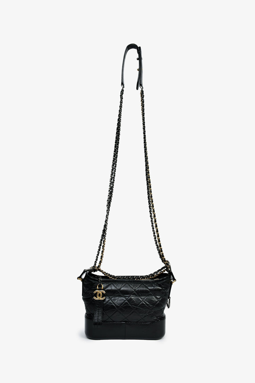 Pre-Loved Chanel™ 2018 Black Lambskin Leather Small Gabrielle Bag