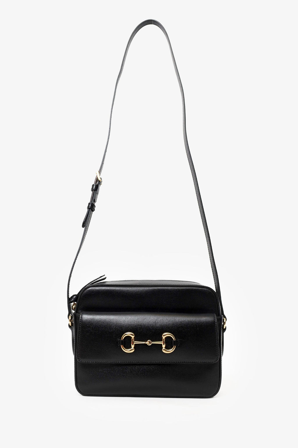 Gucci Black Azalea Calfskin Small Horsebit 1955 Shoulder Bag