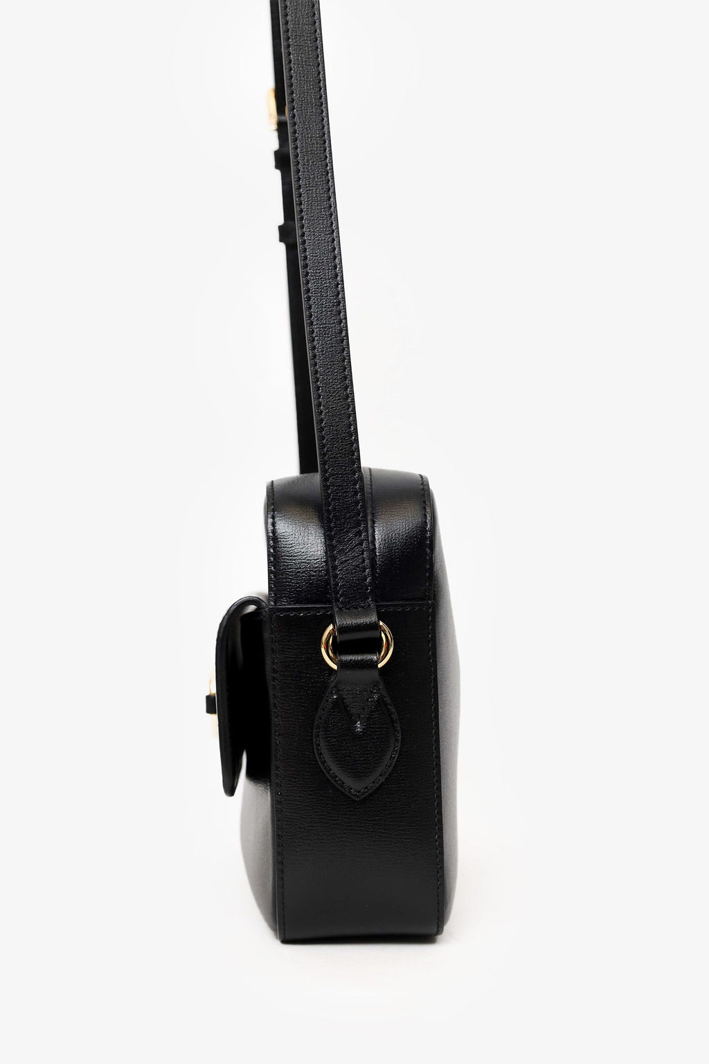 Gucci Black Azalea Calfskin Small Horsebit 1955 Shoulder Bag