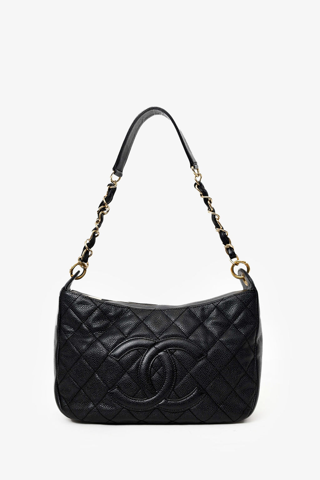 Pre-Loved Chanel™ 2002-03 Black Quilted Caviar Leather Timeless Shoulder Bag