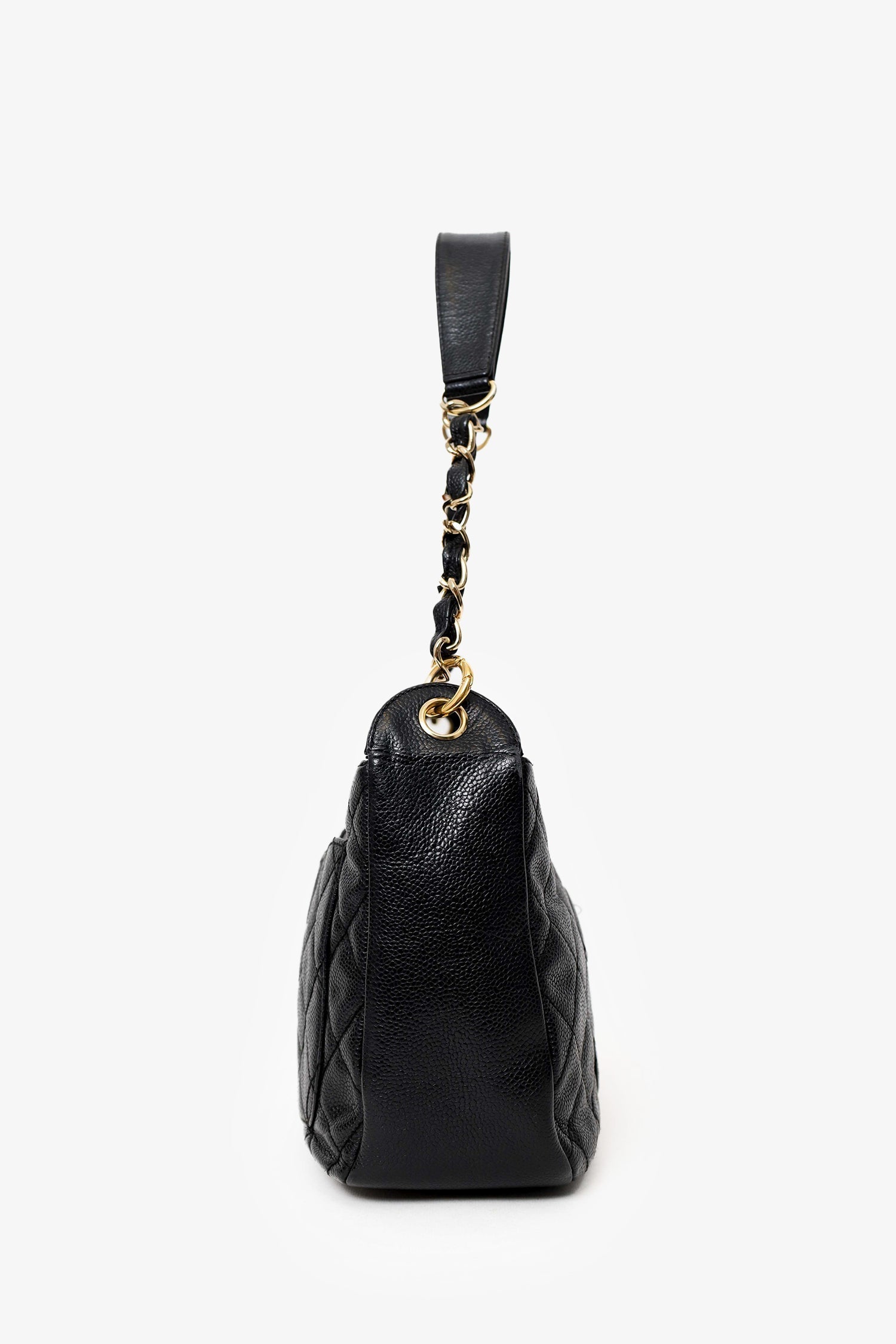 Pre-Loved Chanel™ 2002-03 Black Quilted Caviar Leather Timeless Shoulder Bag