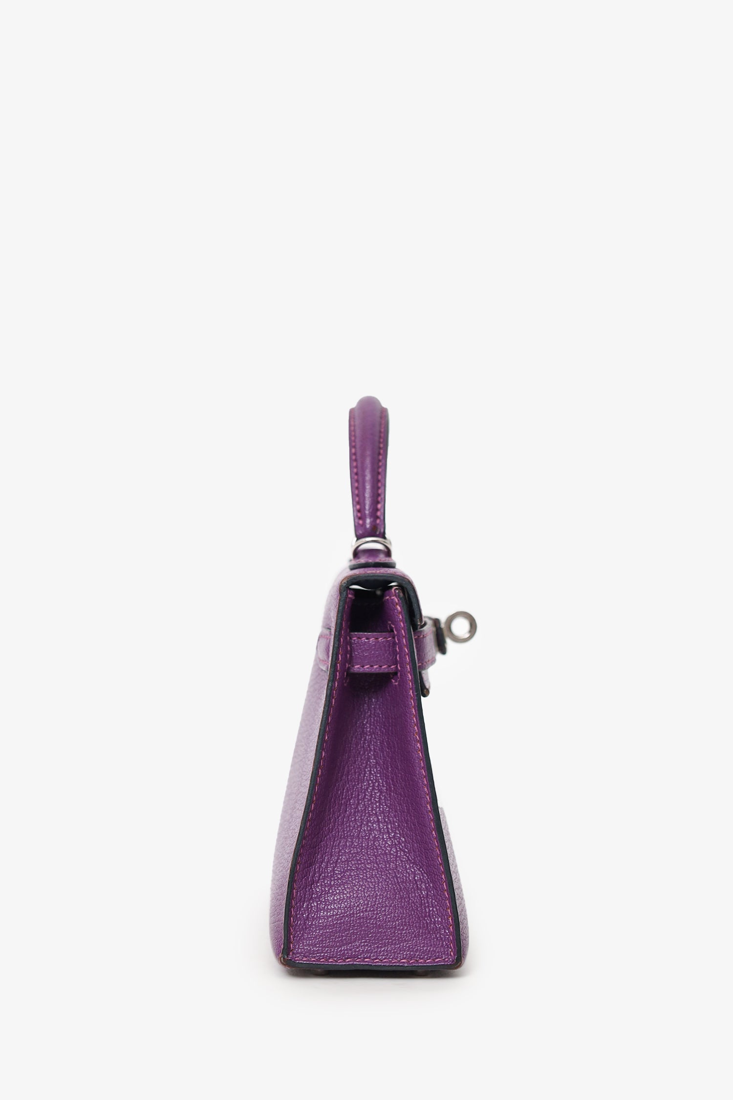 Hermès 2021 Violet/Blue Marine Mysore Chevre Leather Mini Kelly PHW With Strap