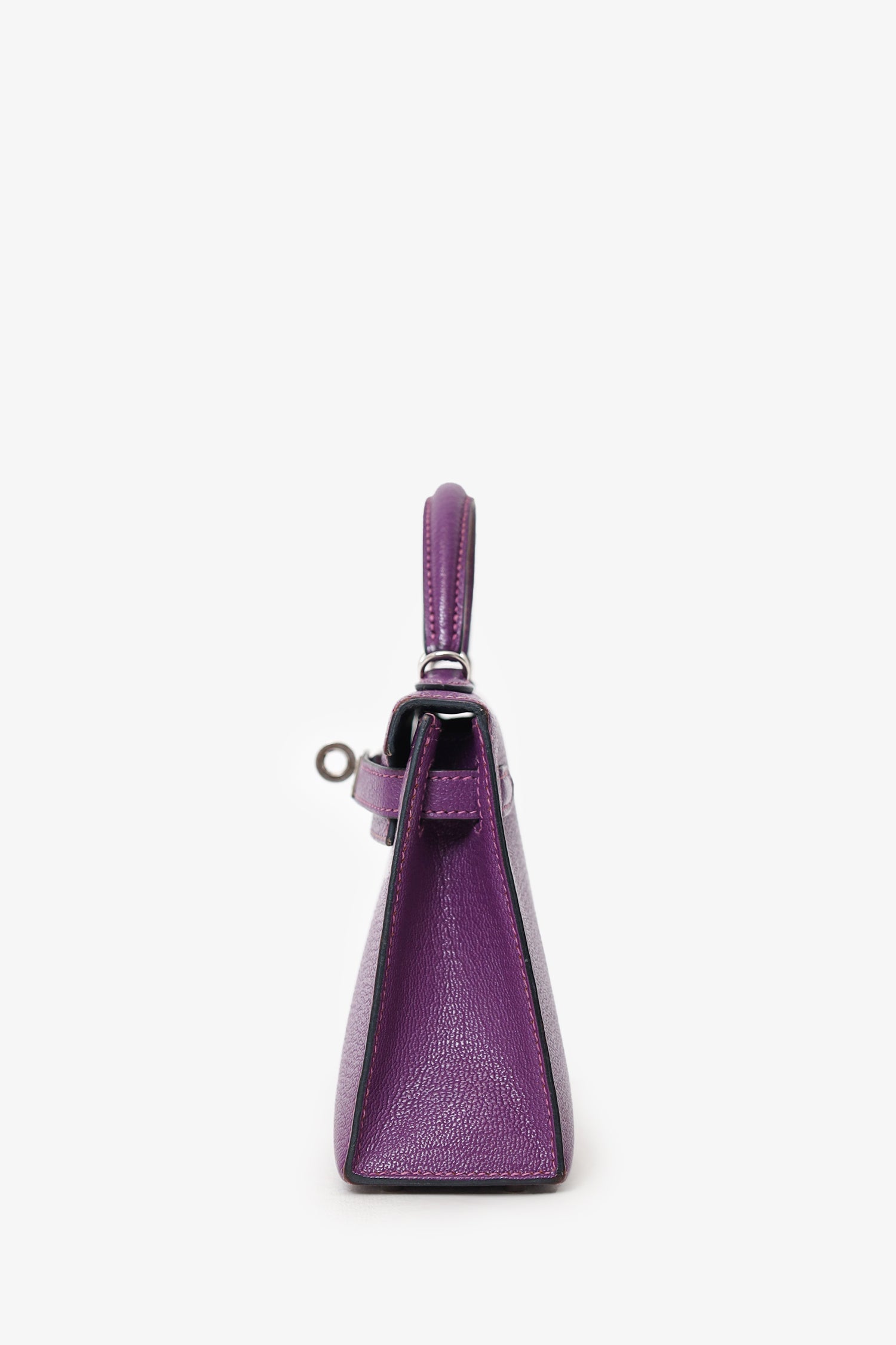 Hermès 2021 Violet/Blue Marine Mysore Chevre Leather Mini Kelly PHW With Strap