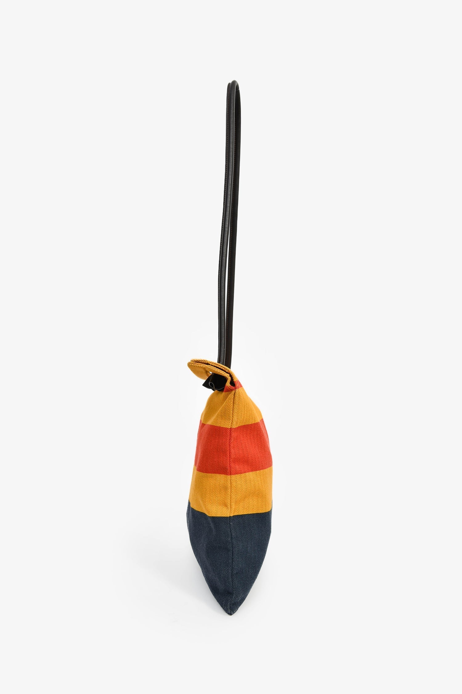 Hermès Yellow Striped Canva 'Aline' Small Tote Bag