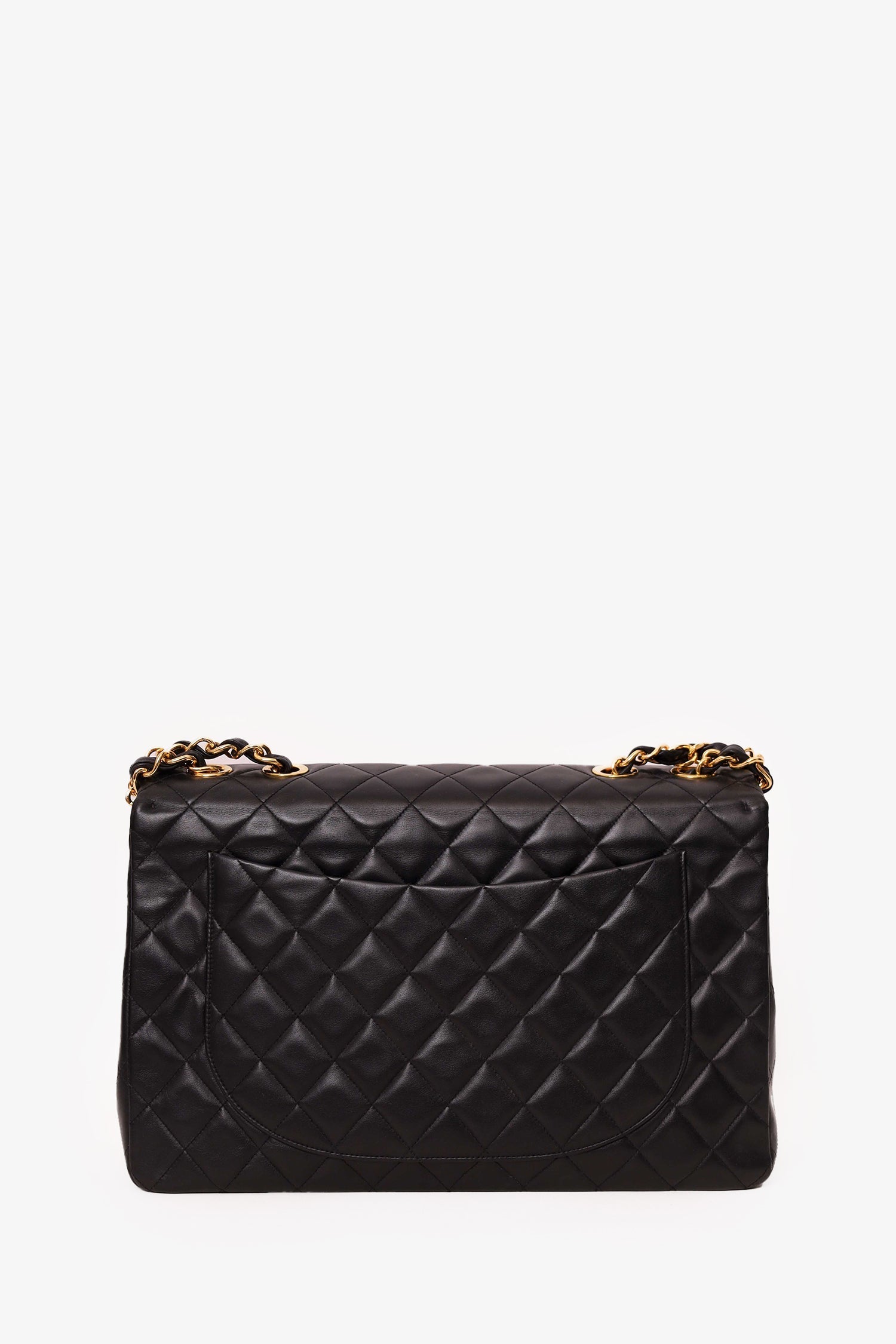 Pre-Loved Chanel™ 1994-96 Black Quilted Lambskin Jumbo XL Maxi Flap Bag