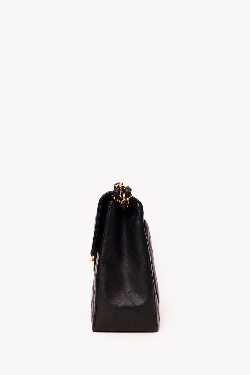 Pre-Loved Chanel™ 1994-96 Black Quilted Lambskin Jumbo XL Maxi Flap Bag