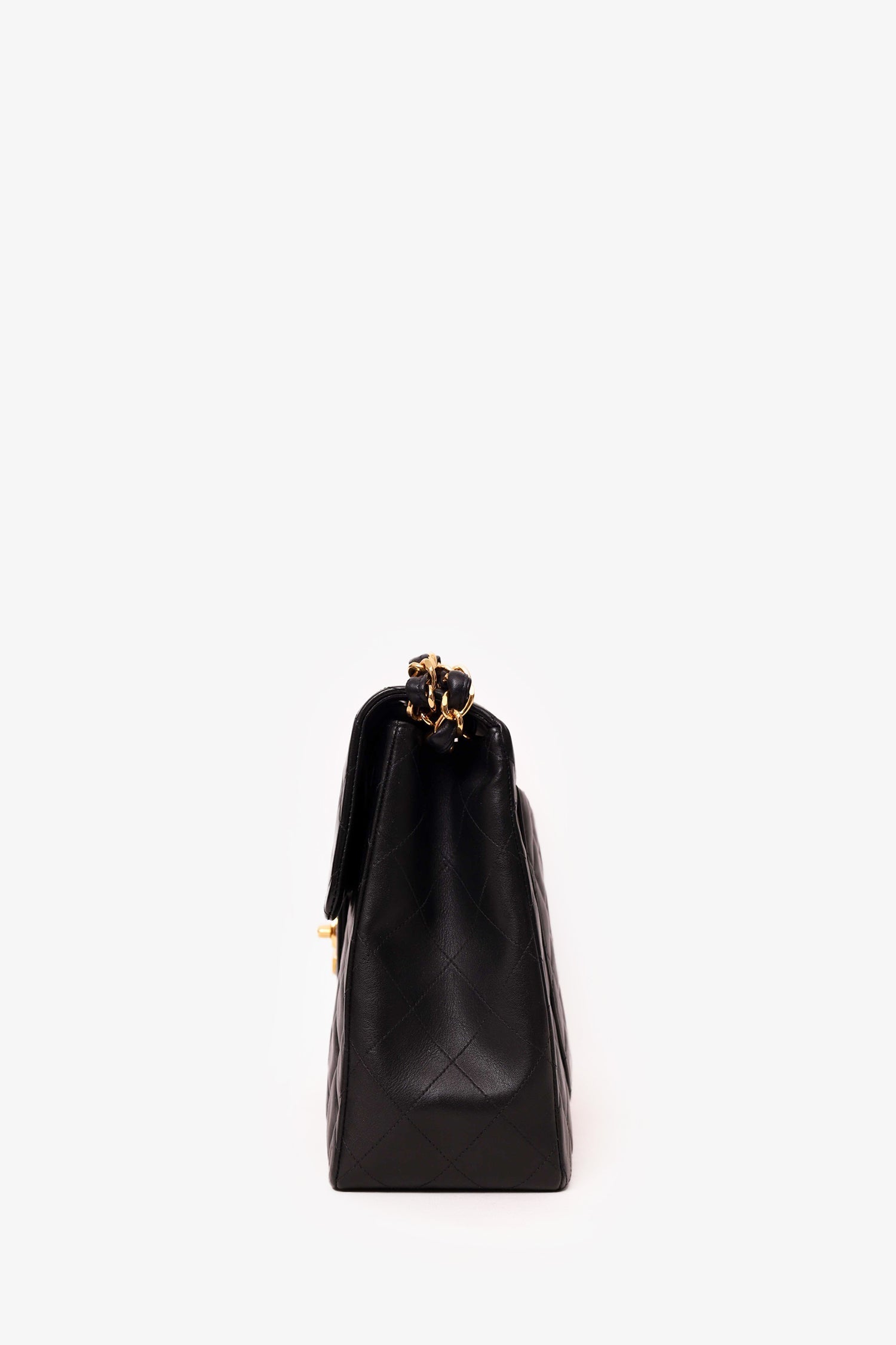 Pre-Loved Chanel™ 1994-96 Black Quilted Lambskin Jumbo XL Maxi Flap Bag