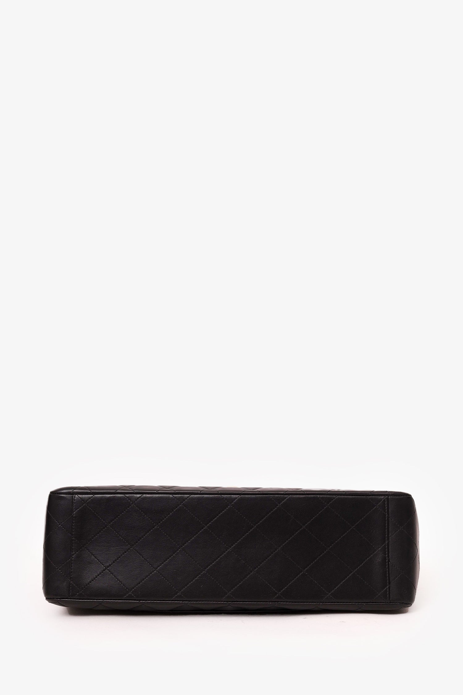 Pre-Loved Chanel™ 1994-96 Black Quilted Lambskin Jumbo XL Maxi Flap Bag