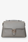 Gucci Grey Calfskin Interlocking G Dollar Large Top Handle Shoulder Bag (As Is)