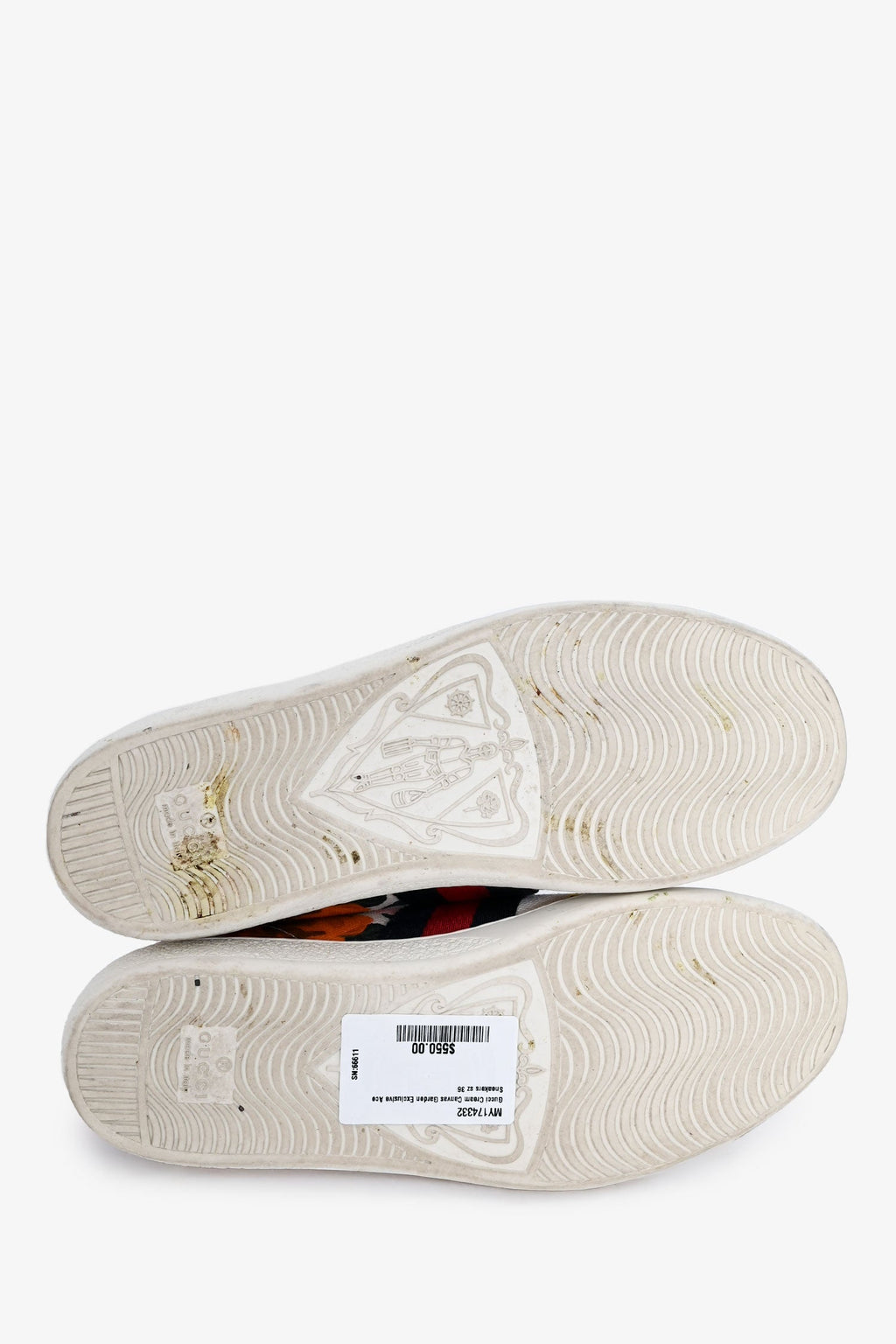Gucci Cream Canvas Garden Exclusive Ace Sneakers Size 36
