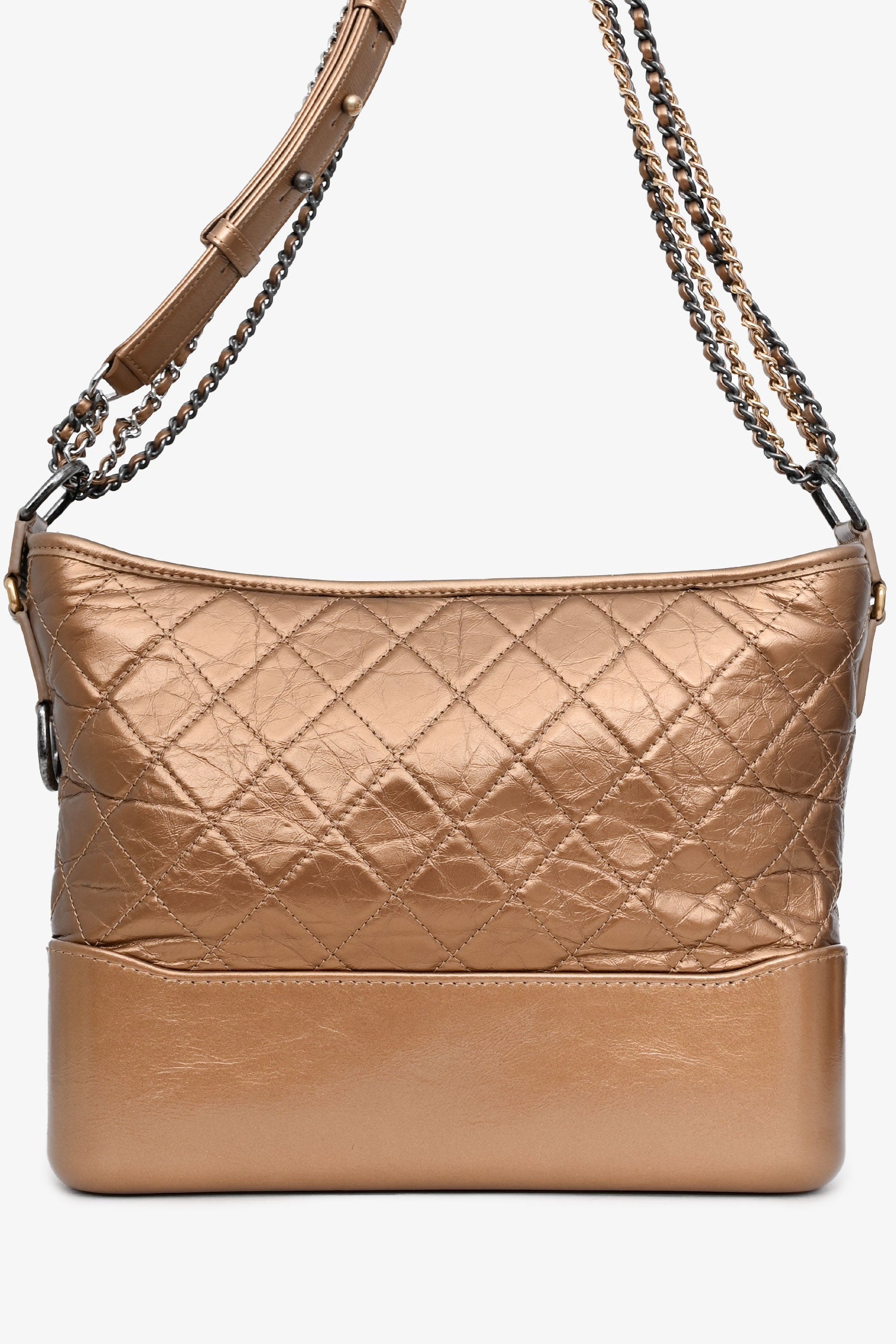 Pre-Loved Chanel™ 2017-18 Gold Medium Gabrielle Hobo