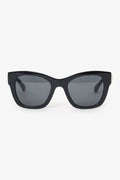 Pre-Loved Chanel™ Black Frame Heart Turnlock Interlocking CC Logo Sunglasses