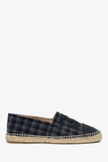 Pre-Loved Chanel™ Grey Wool Plaid CC Logo Espadrilles Size 41