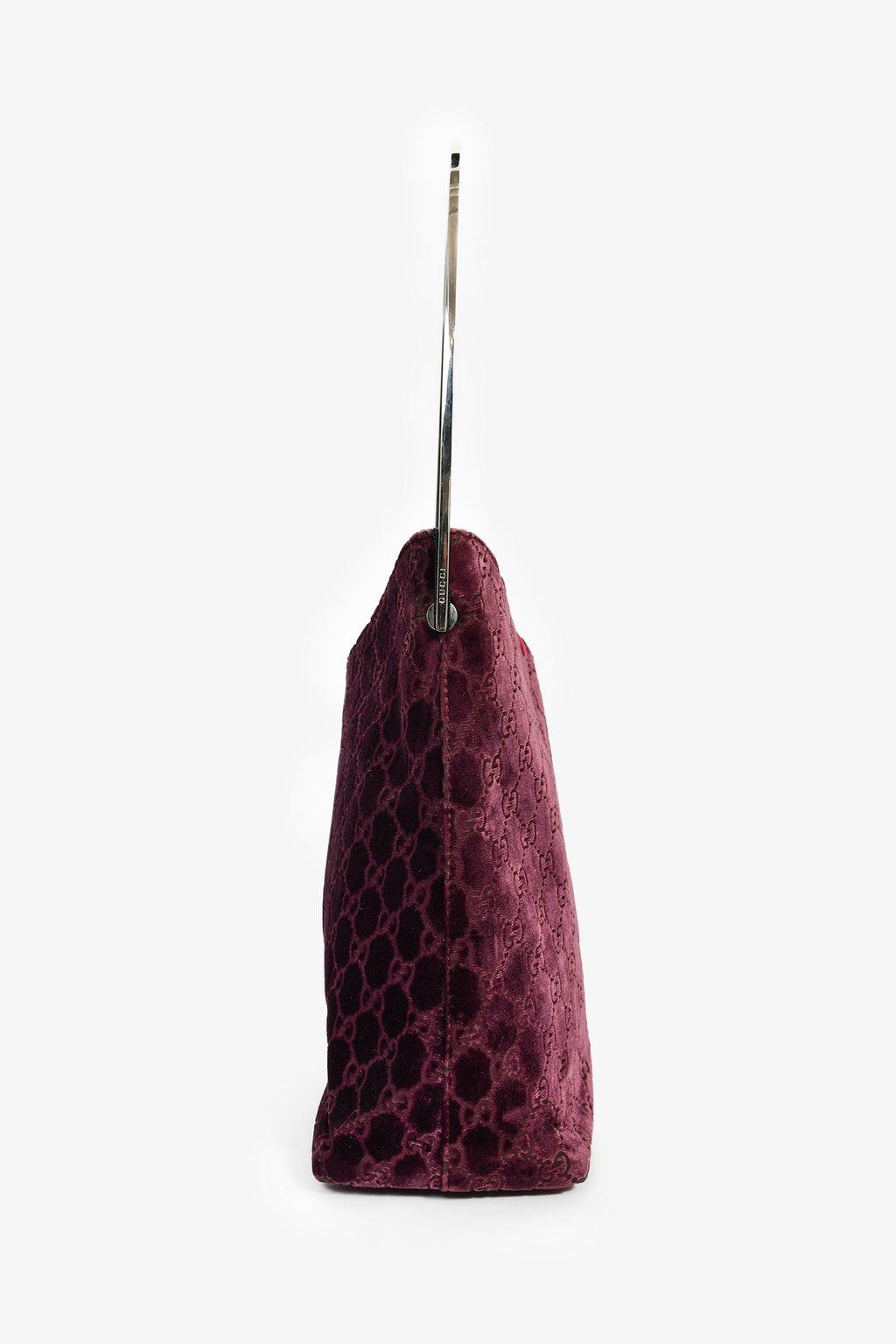 Gucci by Tom Ford 1997 Purple Velvet GG Monogram Shoulder Bag