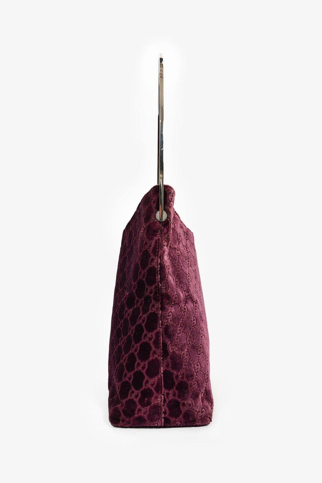 Gucci by Tom Ford 1997 Purple Velvet GG Monogram Shoulder Bag