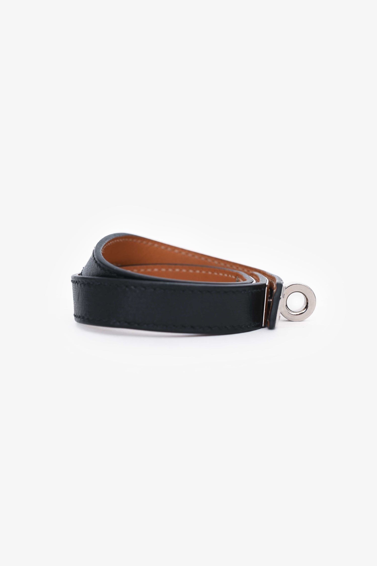 Hermès 2012 Black Leather Kelly Double Tour Bracelet