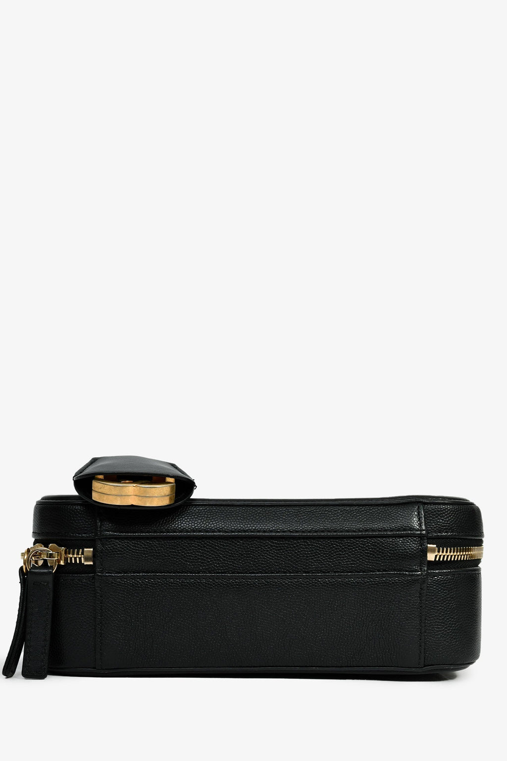 Pre-Loved Chanel™ 2018 Black Caviar Leather Filigree Medium Vanity Case Crossbody