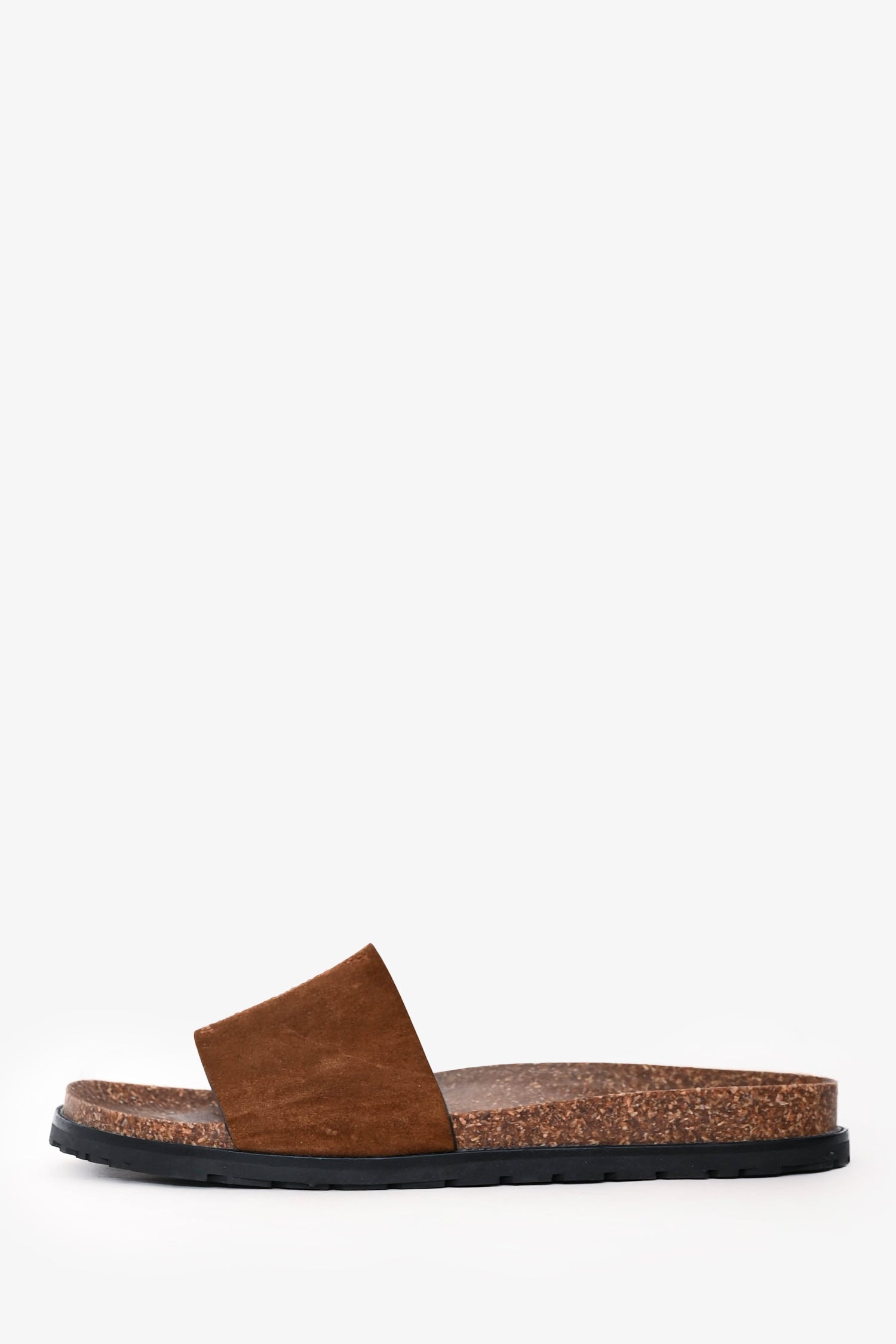 Saint Laurent Brown Suede Logo Embroidered Sandals Size 39