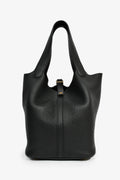 Hermès 2021 Black Clemence Leather Picotin 22