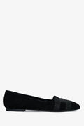 Hermès Black Suede Leather Crystal Embellished H Logo Nice Flats Size 40