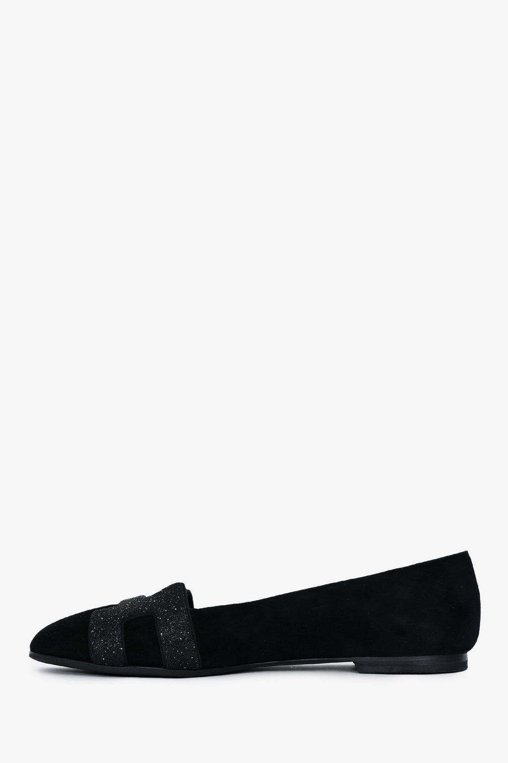 Hermès Black Suede Leather Crystal Embellished H Logo Nice Flats Size 40