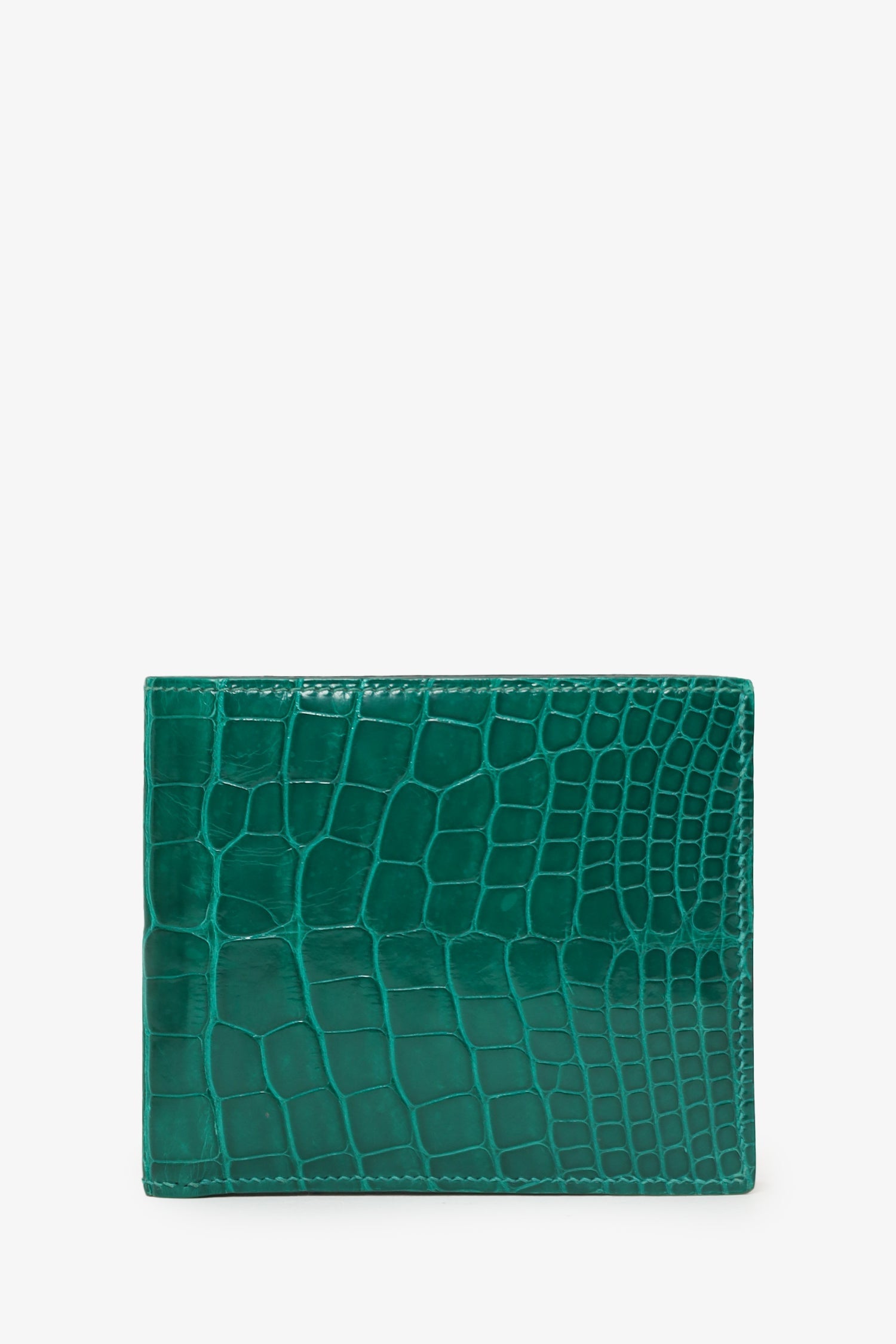 Hermès 2019 Green Alligator MC2 Copernic Bifold Wallet