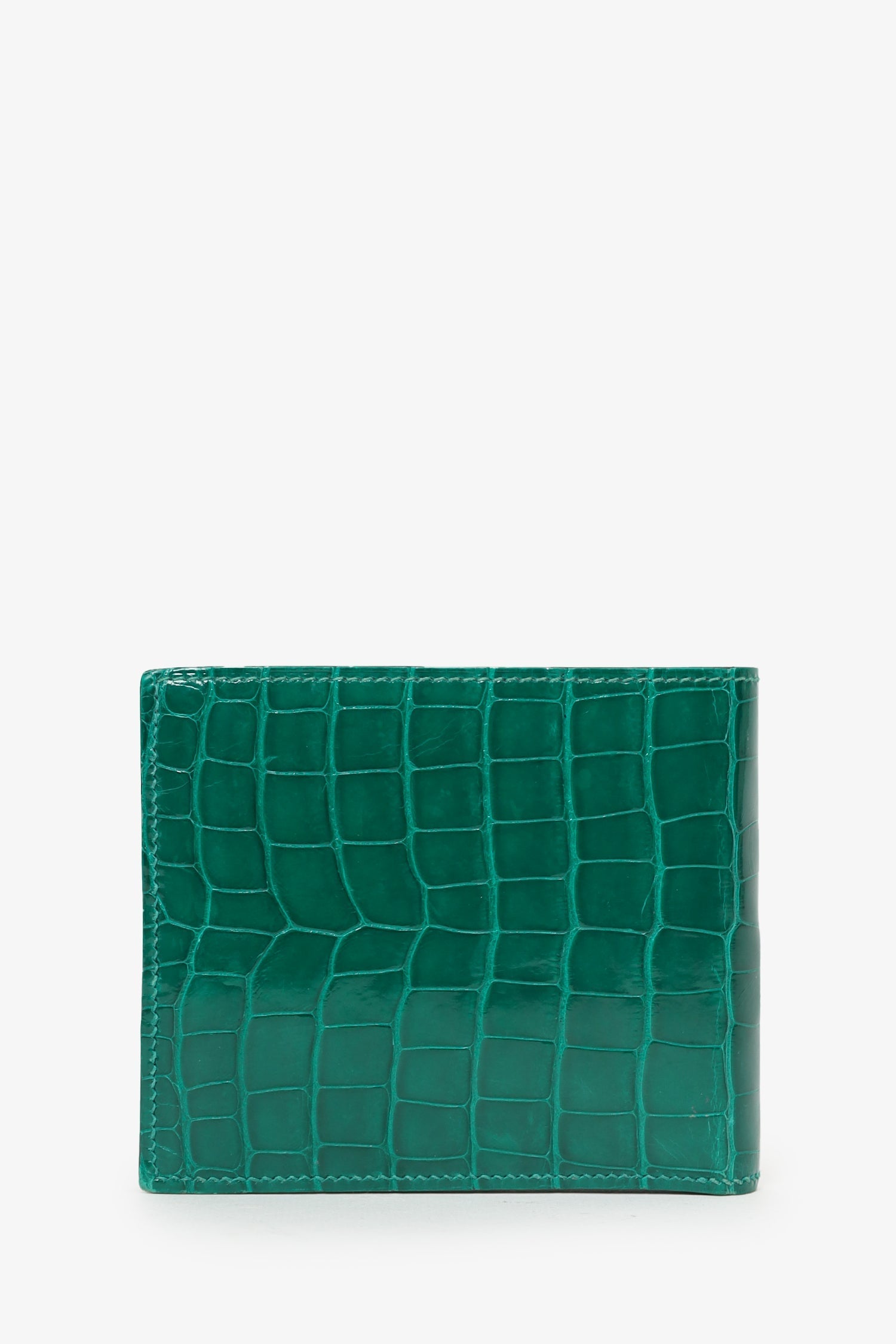 Hermès 2019 Green Alligator MC2 Copernic Bifold Wallet