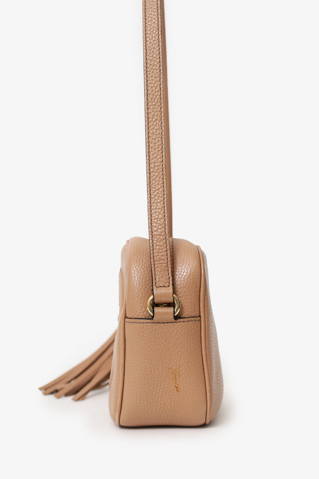 Gucci Beige Grained Leather Small Soho Disco Crossbody Bag